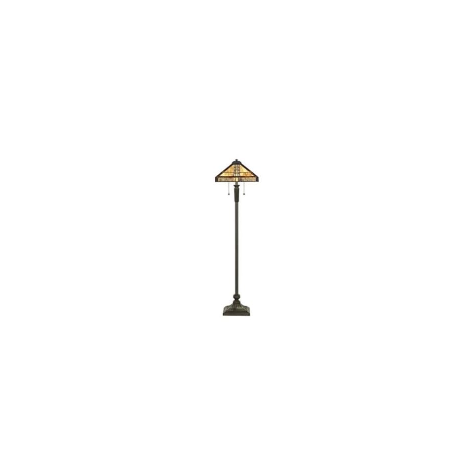 Quoizel Double Pull Mission Tiffany Style Floor Lamp On
