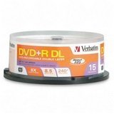Verbatim 95484 8.5GB 8X Branded DVD+R DL (15pk Spindle)