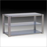Sonus Systems Eclipse Range 3-Tier 900 Silver Frame- Clear Glass 3-Tier 900 TV Stand and Audio Rack