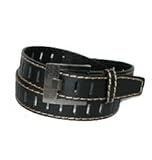 1-1/2 Leather Perforated Jean / Casual Belt - Executive Collection (Black Medium)