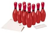 Bowling Pins Weighted (Red) w/Set-up Sheet & Score Pad