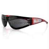 Bobster Action Eyewear Shield II Sunglass, Red Frame, Smoked Grey Lens