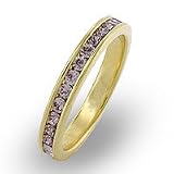 14k Gold Plated Simulated Light Amethyst Swarovski Crystal Band