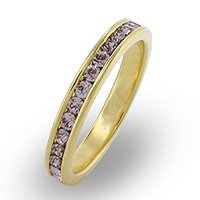 14k Gold Plated Simulated Light Amethyst Swarovski Crystal Band by 