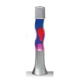 Groovy S-Shape Motion Lamp with Red Wax in Blue Liquid