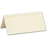 100 Ecruwhite Triple Panelled Place Cards