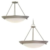 Sea Gull Lighting 66133-98 Centra Three-Light Pendant, Brushed Stainless Finish with Satin White Glass