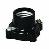 Leviton 9063 Medium Base, One-Piece, Keyless, Incandescent, Phenolic Lampholder, Pony Cleat, Single Circuit, Open Terminal, Brown