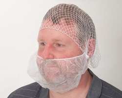 Industrial Grade 1TTV4 Beard Restraint, Polypropylene, PK 100