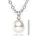 14k White Gold 8-8.5mm Pearl and Diamond Pendant with Chain