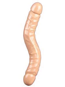 Doc Johnson Jr. Double Header Veined Bender Dildo, 12 Inches