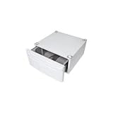 Tall Laundry Pedestal with Drawer in White