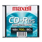 Maxell 648741 - CD-R Disc, 700MB/80min, 48x, w/Slim Jewel Case, Shiny Silver-MAX648741