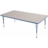 Ecr4kids Learning Activity Rectangular Table for kids Room and Classroom- Adjustable Standard Legs 36 x 72 (19