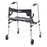 Drive Clever-Lite LS Walker with Seat and Push Down Brakes