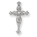 10k White Gold .10ct Diamond Cross Pendant
