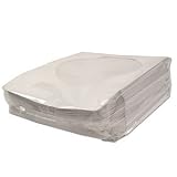 CD DVD White Paper Sleeves with Clear Window 100 Pack. Size: 12.7cm x 12.7cm