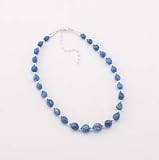 Sterling Denim Lapis Graduated Nugget Necklace