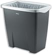 OFFICE SUITES WASTE BASKET SILVER/BLACK 28 QT CAP BAG LOCK