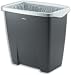 OFFICE SUITES WASTE BASKET SILVER/BLACK 28 QT CAP BAG LOCK
