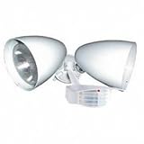 RAB Lighting STL200HBW Stealth 200 Sensor with Twin Precision Die Cast HB101 Bullet Floods, Aluminum, 200 Degrees View Detection, 1000W Power, 120V, White