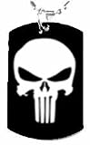 THE PUNISHER SKULL - Dog tag Necklace - FREE CHAIN - ENGRAVED - B001IHJGNG