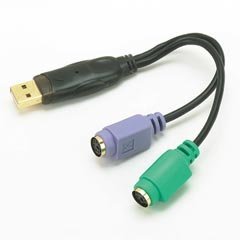 USB to PS/2 Adapter, Compatible with USB 1.1 and 2.0, 24K Gold-Plated Connector (IVR37003)