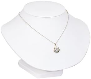 Premium White Leatherette Necklace Bust Jewelry Display Stand-Size 7 5/8" W X 6 1/4 X 5 3/4" H