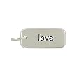 Rectangular LOVE Double Sided Engraved Charm or Pendant for Bracelets or Necklaces in Sterling Silver, #8361
