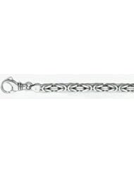 5mm White Gold Bizantina (Byzantine) Chain 28"