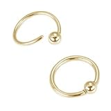14KT Solid Yellow Gold Nose Ring Hoop 5/16 7.9mm 18G