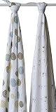 Aden & Anais Muslin Baby Swaddling Blanket /Muslin Squares Neutral Spots Winter Warmth 2 Pack