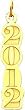 Vertical 2012 Charm 14K Gold