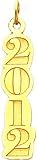 Vertical 2012 Charm 14K Gold