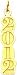 Vertical 2012 Charm 14K Gold