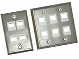 New CABLES TO GO 3-PORT SINGLE GANG MULTIMEDIA KEYSTONE WALL PLATE STAINLESS STEEL Practical