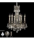 American Brass and Crystal CH9212-AS-08G-PI Biella 6 Light Mini Chandelier in Silver with Clear Strass Pendalogue crystal