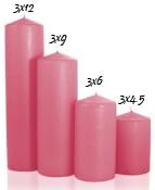 Mauve 3 x 6 Unscented Pillar Candles