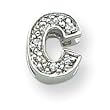 Sterling Silver CZ Initial C Slide
