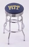 Pittsburgh Panthers (L7C3C) 25 Tall Logo Bar Stool by Holland Bar Stool Company (with Double Ring Swivel Chrome Base)