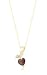 10k Yellow Gold Heart Garnet Diamond Pendant (0.005 ct, I-J Color, I2-3 Clarity), 18