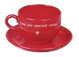 Waechtersbach Jumbo Cup and Saucer, You are Special Today, Cherry Red