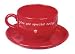Waechtersbach Jumbo Cup and Saucer, You are Special Today, Cherry Red
