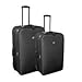 Confidence 2 Piece Deluxe Expandable Suitcases with Wheels - BLACK