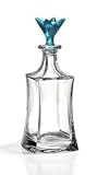 DECANTER WITH AQUAMARINE STOPPER - 26 OUNCE DECANTER WITH AQUAMARINE STOPPER, GRACE COLLECTION