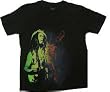 BOB MARLEY - Rasta Guitar - Heather Black Vintage T-shirt