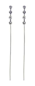 Boucles d'Oreilles Pendantes Femme - E-10323 - Argent Sterling 1.2 Gr - Cristal
