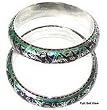 Enamel Bangle Sterling Silver in Pair 2.6 inches (esbn065)