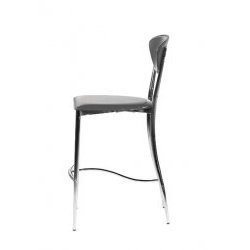 Leather Bar Chairs - Set of 2 (Black) (41.5 H x 18 W x 21 D overall) by Stacks and Stacks