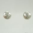 Small Stamped Sterling Silver Domed Stud Earrings, #9083